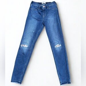 Abercrombie Pull On Sparkly Knee Jeggings distressed Sz 15/16 Jeans Youth Girls
